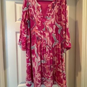 Sunny Leigh Pink and White Swirl Dress